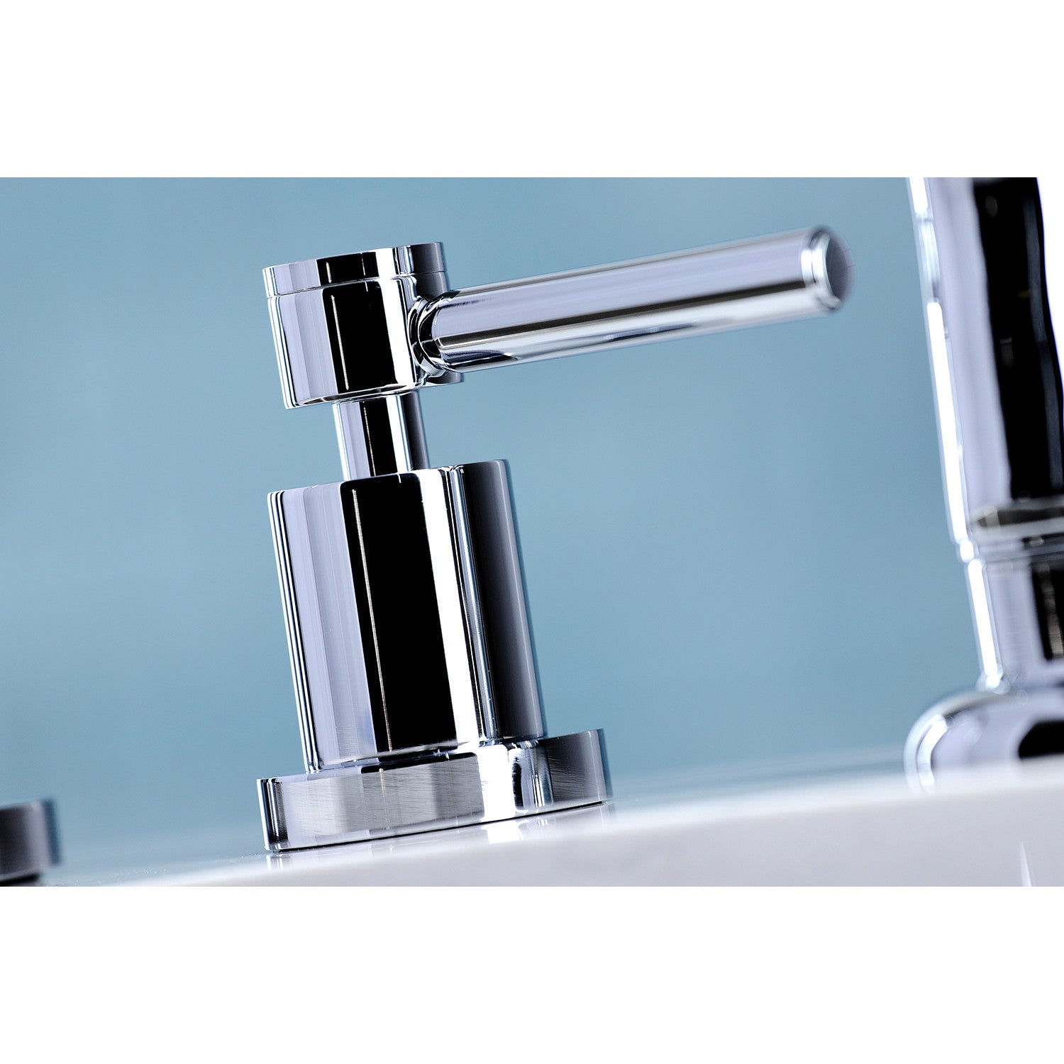 Kingston Sona KS8721DL - Concord Double-Handle 4-Hole Widespread Kitchen Faucet with Plastic Sprayer, Polished Chrome — thumbnail 2